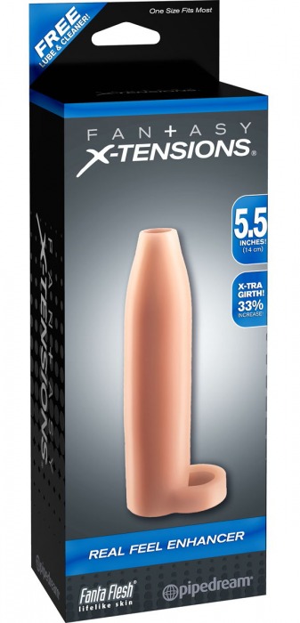 Насадка-расширитель с кольцом для подхвата мошонки Real Feel Enhancer - 14 см. - Pipedream - в Волгограде купить с доставкой