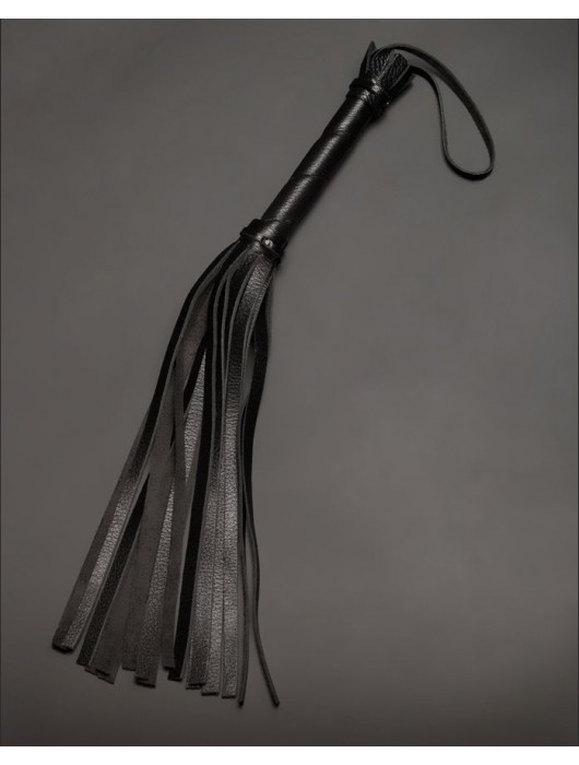 Чёрная кожаная плеть с 22 хвостами - 40 см. - Sitabella - купить с доставкой в Волгограде