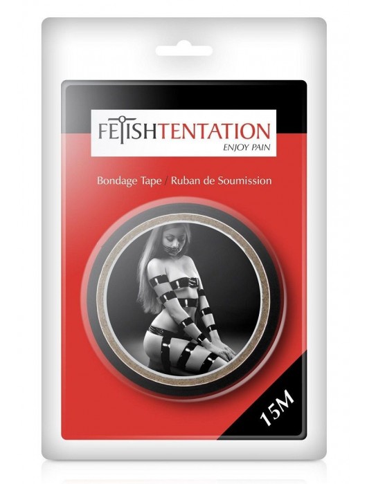 Черный скотч для фиксации - 15 м. - Fetish Tentation - купить с доставкой в Волгограде