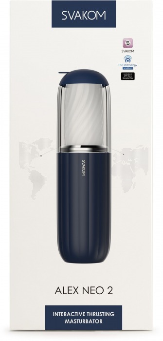 Черно-белый интерактивный мастурбатор Alex Neo 2 - Svakom - в Волгограде купить с доставкой