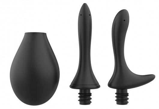 Черный анальный душ Nexus Anal Douche Set с 2 сменными насадками - Nexus Range - купить с доставкой в Волгограде