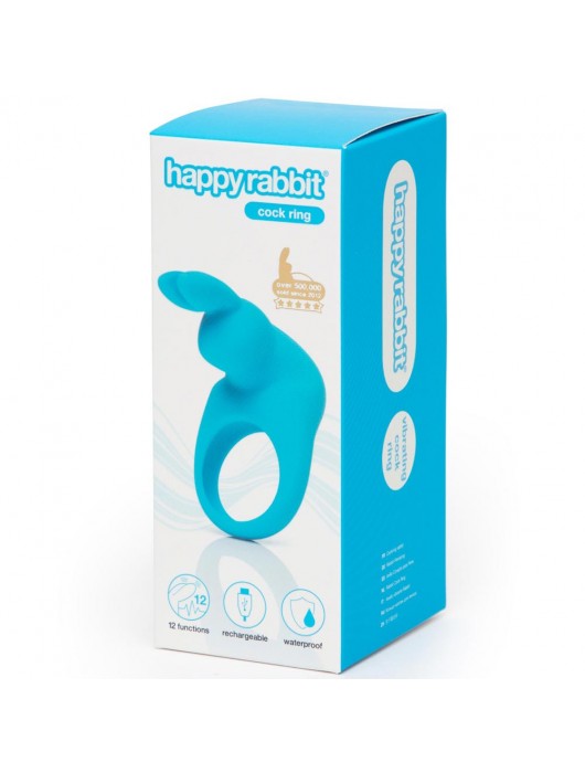 Голубое эрекционное виброкольцо Happy Rabbit Rechargeable Rabbit Cock Ring - Happy Rabbit - в Волгограде купить с доставкой