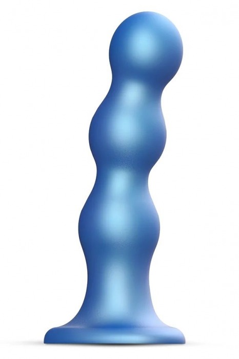 Голубая насадка Strap-On-Me Dildo Plug Balls size S - Strap-on-me - купить с доставкой в Волгограде