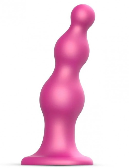Розовая насадка Strap-On-Me Dildo Plug Beads size S - Strap-on-me - купить с доставкой в Волгограде