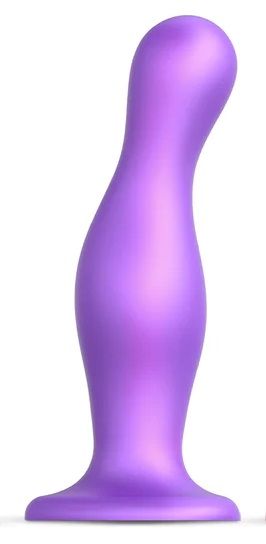 Фиолетовая насадка Strap-On-Me Dildo Plug Curvy size L - Strap-on-me - купить с доставкой в Волгограде