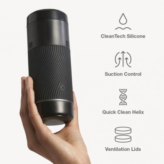 Черный мастурбатор с контролем всасывания Arcwave Pow Stroker - Arcwave - в Волгограде купить с доставкой