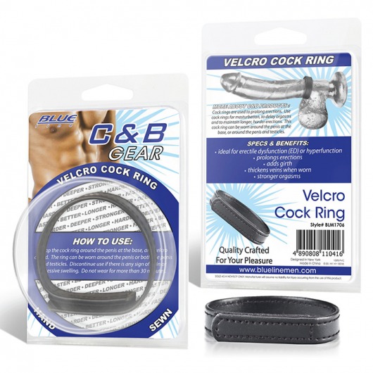 Кольцо на пенис из искусственной кожи на липучке VELCRO COCK RING - 5 см. - BlueLine - в Волгограде купить с доставкой