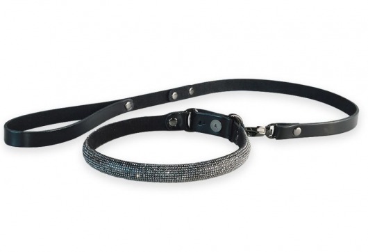 Эффектный сверкающий ошейник с поводком  Гламур - Sitabella - купить с доставкой в Волгограде