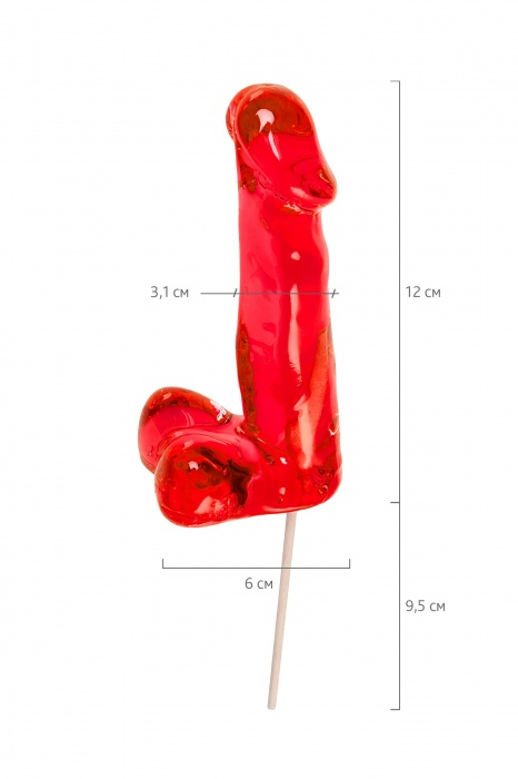 Красный леденец в форме члена со вкусом виски - 173 гр. - Sosuчki - купить с доставкой в Волгограде