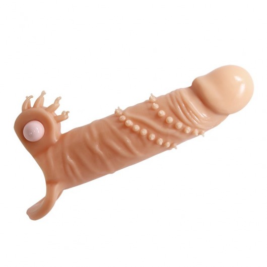 Телесная удлиняющая вибронасадка Penis Sleeve Connor - 17 см. - Baile - в Волгограде купить с доставкой