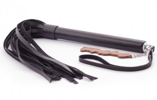 Черная кожаная плеть  Индиго  - 50 см. - Crazy Handmade - купить с доставкой в Волгограде