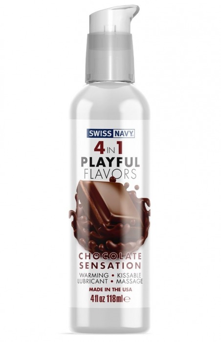 Массажный гель 4-в-1 Chocolate Sensation с ароматом шоколада - 118 мл. - Swiss navy - купить с доставкой в Волгограде
