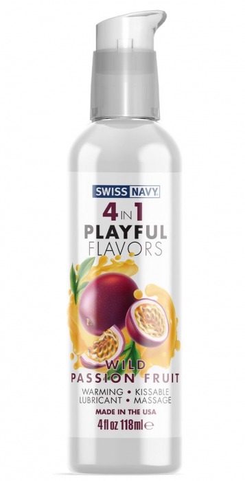 Массажный гель 4-в-1 Wild Passion Fruit с ароматом маракуйи - 118 мл. - Swiss navy - купить с доставкой в Волгограде