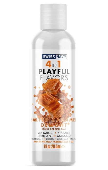 Массажный гель 4-в-1 Salted Caramel Delight с ароматом солёной карамели - 29,5 мл. - Swiss navy - купить с доставкой в Волгограде