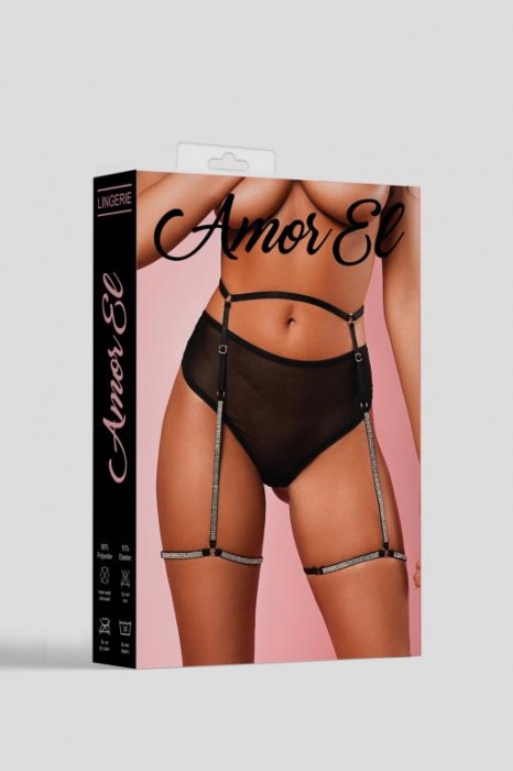 Трусики-танга с украшенным кристаллами поясом - Amor El купить с доставкой