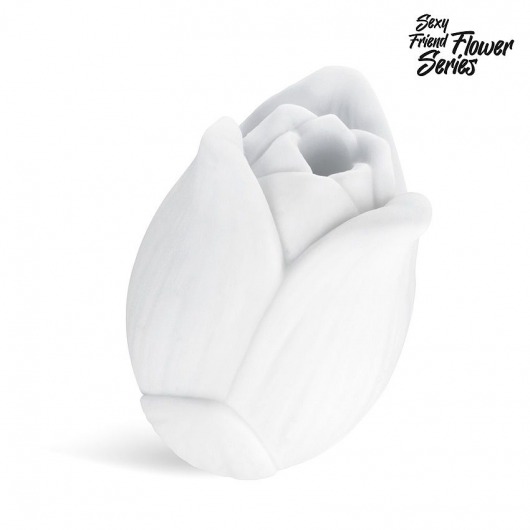 Белый нереалистичный мастурбатор в форме бутона цветка Lotus - 1137 - в Волгограде купить с доставкой