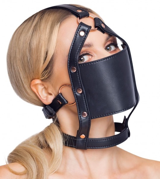 Черный намордник с кляпом-шаром Head Harness With A Gag - Orion - купить с доставкой в Волгограде