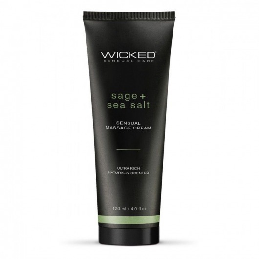 Массажный легкий крем WICKED Sage plus Sea Salt - 120 мл. - Wicked - купить с доставкой в Волгограде