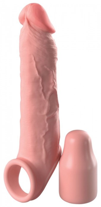 Телесная насадка-удлинитель 2 Inch Silicone X-tension with Strap - 20,3 см. - Pipedream - в Волгограде купить с доставкой
