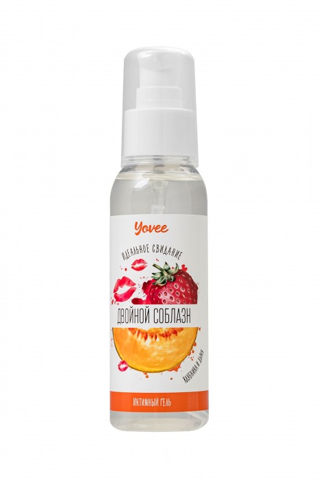Съедобная гель-смазка Yovee «Двойной соблазн» с Д-пантенолом и вкусом клубники и дыни - 100 мл. - ToyFa - купить с доставкой в Волгограде