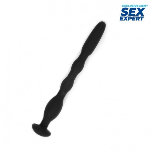 Черный силиконовый уретральный стимулятор - 10 см. - Sex Expert - купить с доставкой в Волгограде