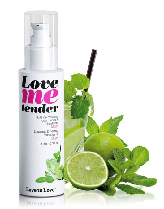 Съедобное согревающее массажное масло Love Me Tender Mojito с ароматом мохито - 100 мл. - Love to Love - купить с доставкой в Волгограде