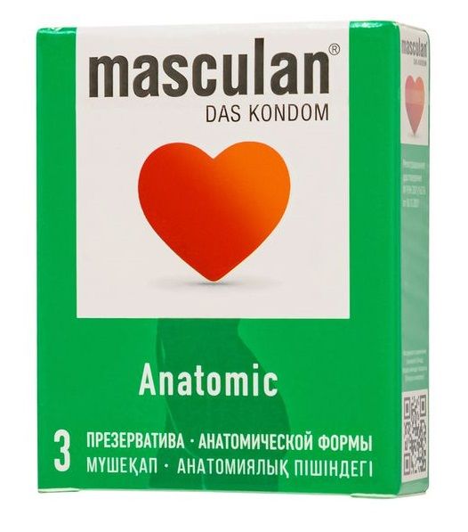 Презервативы анатомической формы Masculan Anatomic - 3 шт. - Masculan - купить с доставкой в Волгограде