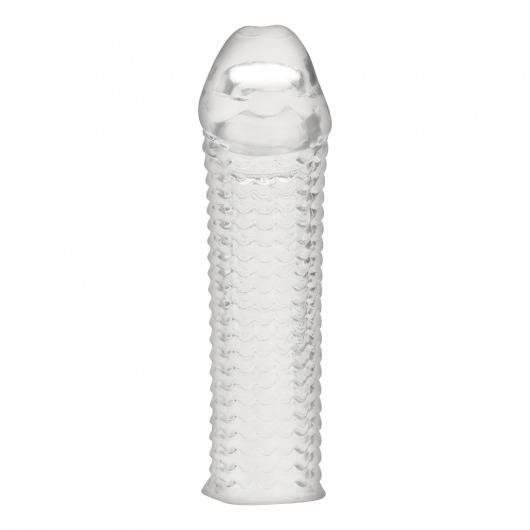 Текстурированная насадка на пенис Clear Textured Penis Enhancing Sleeve Extension - 16,5 см. - BlueLine - в Волгограде купить с доставкой