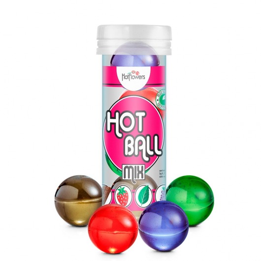 Ароматизированный лубрикант Hot Ball Mix на масляной основе (4 шарика по 3 гр.) - HotFlowers - купить с доставкой в Волгограде