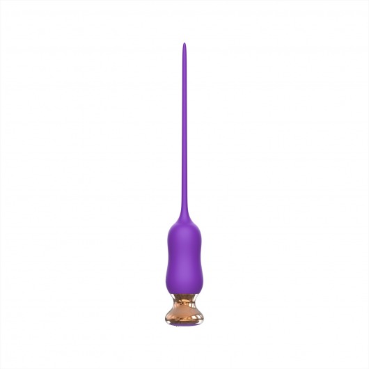 Фиолетовый тонкий стимулятор Nipple Vibrator - 23 см. - I-MOON - купить с доставкой в Волгограде