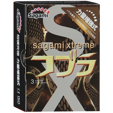 Суженные к основанию презервативы Sagami Xtreme COBRA - 3 шт. - Sagami - купить с доставкой в Волгограде