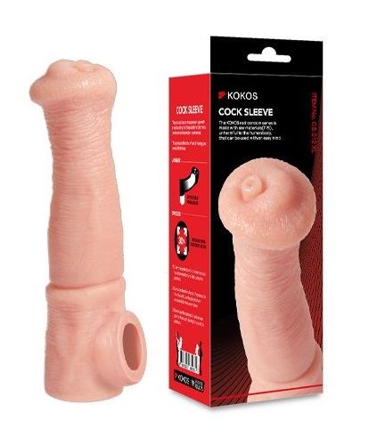 Телесная фантазийная насадка на член Cock Sleeve Size L - KOKOS - в Волгограде купить с доставкой