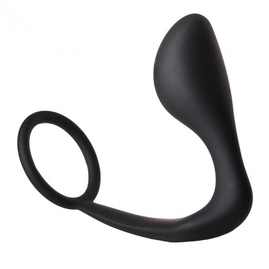 Черное эрекционное кольцо с анальной пробкой Anal Plug With Cockring - Dream Toys - в Волгограде купить с доставкой