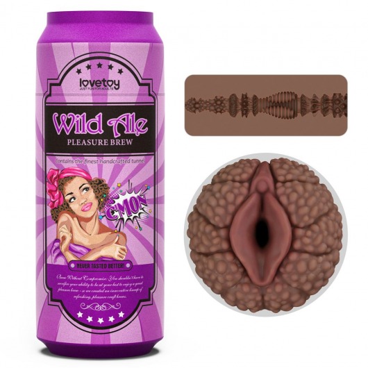 Коричневый мастурбатор-вагина Pleasure Brew Masturbator-Wild Ale в банке - Lovetoy - в Волгограде купить с доставкой
