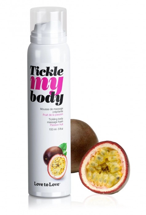 Массажная хрустящая пенка Tickle my body с ароматом маракуйи - 150 мл. - Love to Love - купить с доставкой в Волгограде