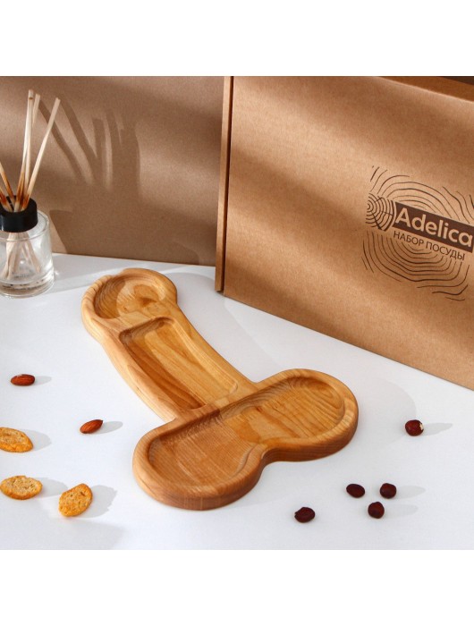 Деревянное блюдо для подачи в форме члена (32,5 х 20 х 1,7 см) - Сима-Ленд - купить с доставкой в Волгограде