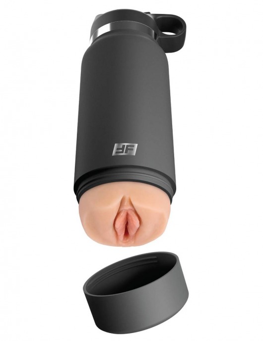 Серый мастурбатор в виде бутылки F*ck Flask - Pipedream - в Волгограде купить с доставкой