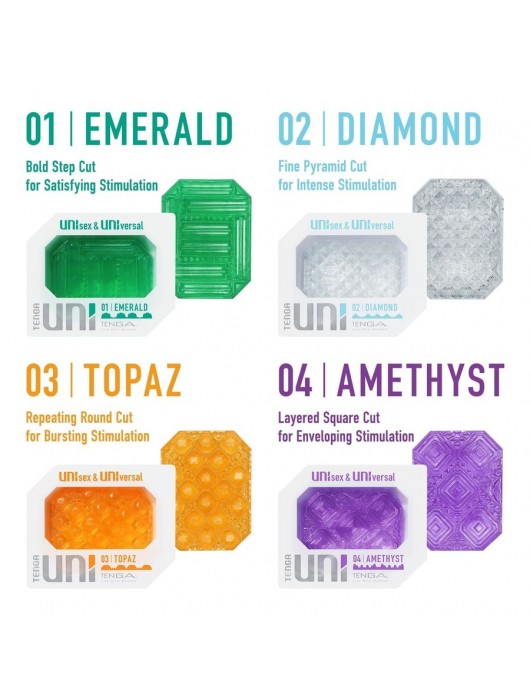 Набор из 4 мастурбаторов-стимуляторов Tenga Uni Variety Pack - Tenga - в Волгограде купить с доставкой