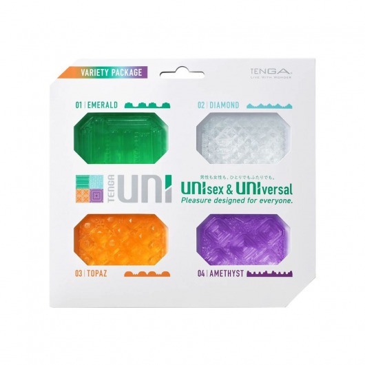 Набор из 4 мастурбаторов-стимуляторов Tenga Uni Variety Pack - Tenga - в Волгограде купить с доставкой