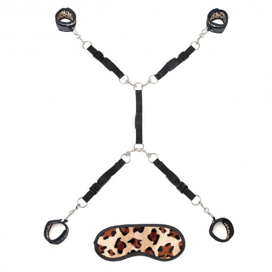 Леопардовая фиксация на матрас для рук и ног Classic Bedspreader - Lux Fetish - купить с доставкой в Волгограде