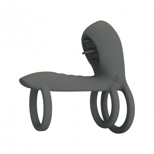 Серая насадка на пенис с 12 режимами вибрации - Baile - в Волгограде купить с доставкой