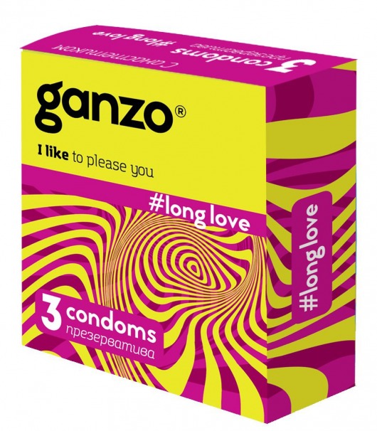 Презервативы с анестетиком для продления удовольствия Ganzo Long Love - 3 шт. - Ganzo - купить с доставкой в Волгограде
