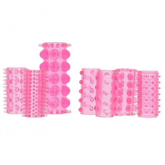 Набор из 7 розовых насадок на пенис ONE-A-DAY PENIS SLEEVES PINK - Seven Creations - в Волгограде купить с доставкой