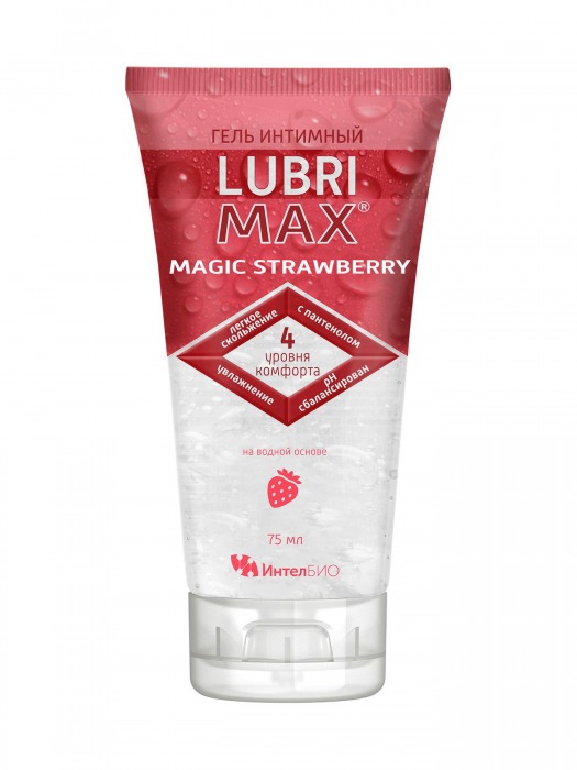Интимный гель-смазка на водной основе Lubrimax Magic Strawberry - 75 мл. - ИнтелБИО - купить с доставкой в Волгограде