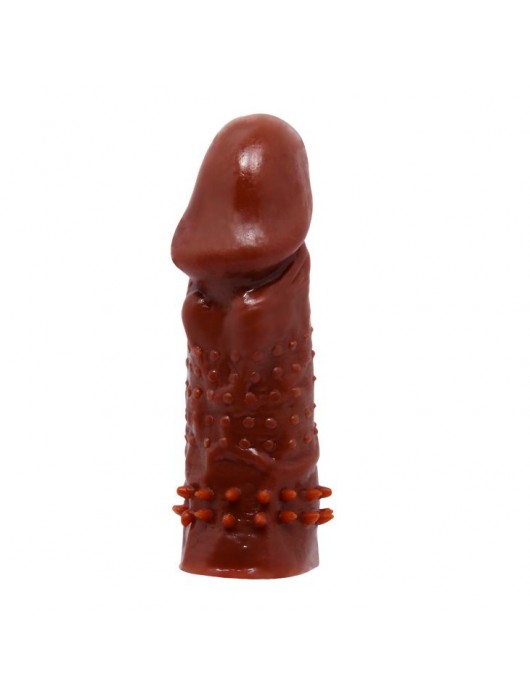 Коричневая насадка на пенис Wolftooth Sleeve - 13 см. - Baile - в Волгограде купить с доставкой