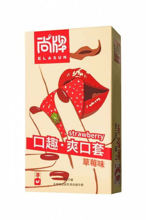 Презервативы Elasun Strawberry с аромато клубники - 10 шт. - Elasun - купить с доставкой в Волгограде