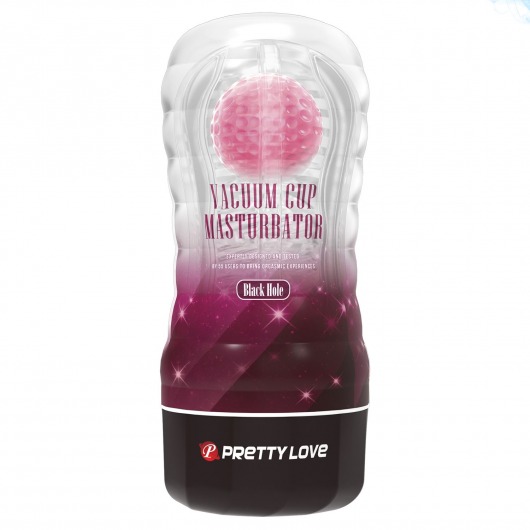 Прозрачный текстурированный мастурбатор Vacuum Cup Masturbator Black Hole - Baile - в Волгограде купить с доставкой