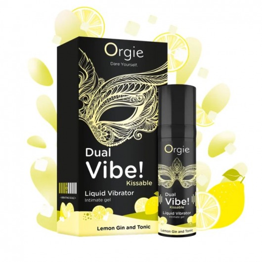 Съедобный жидкий вибратор Dual Vibe! со вкусом лимонного джина с тоником - 15 мл. - ORGIE - купить с доставкой в Волгограде
