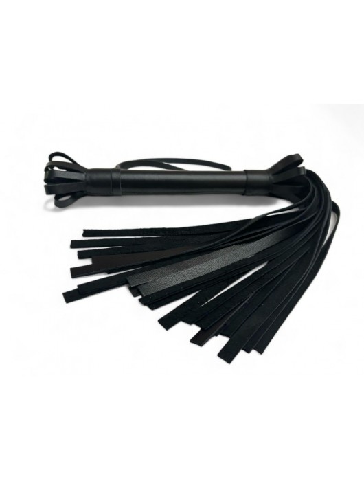 Черная кожаная плеть King Arsenal - 44 см. - БДСМ Арсенал - купить с доставкой в Волгограде