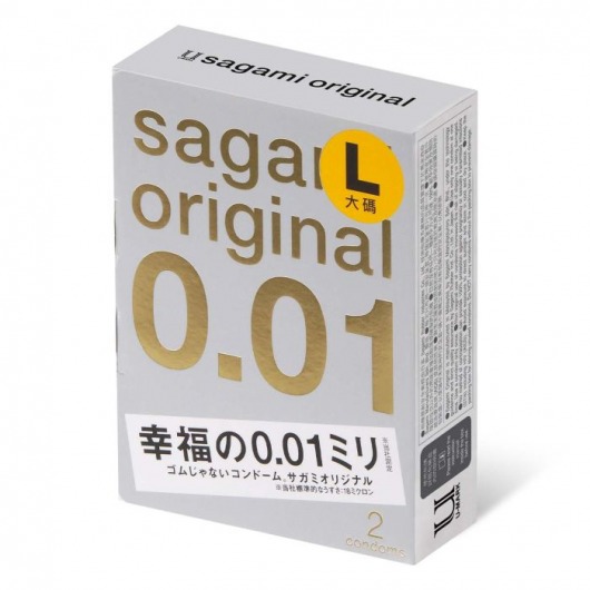 Презервативы Sagami Original 0.01 L-size увеличенного размера - 2 шт. - Sagami - купить с доставкой в Волгограде